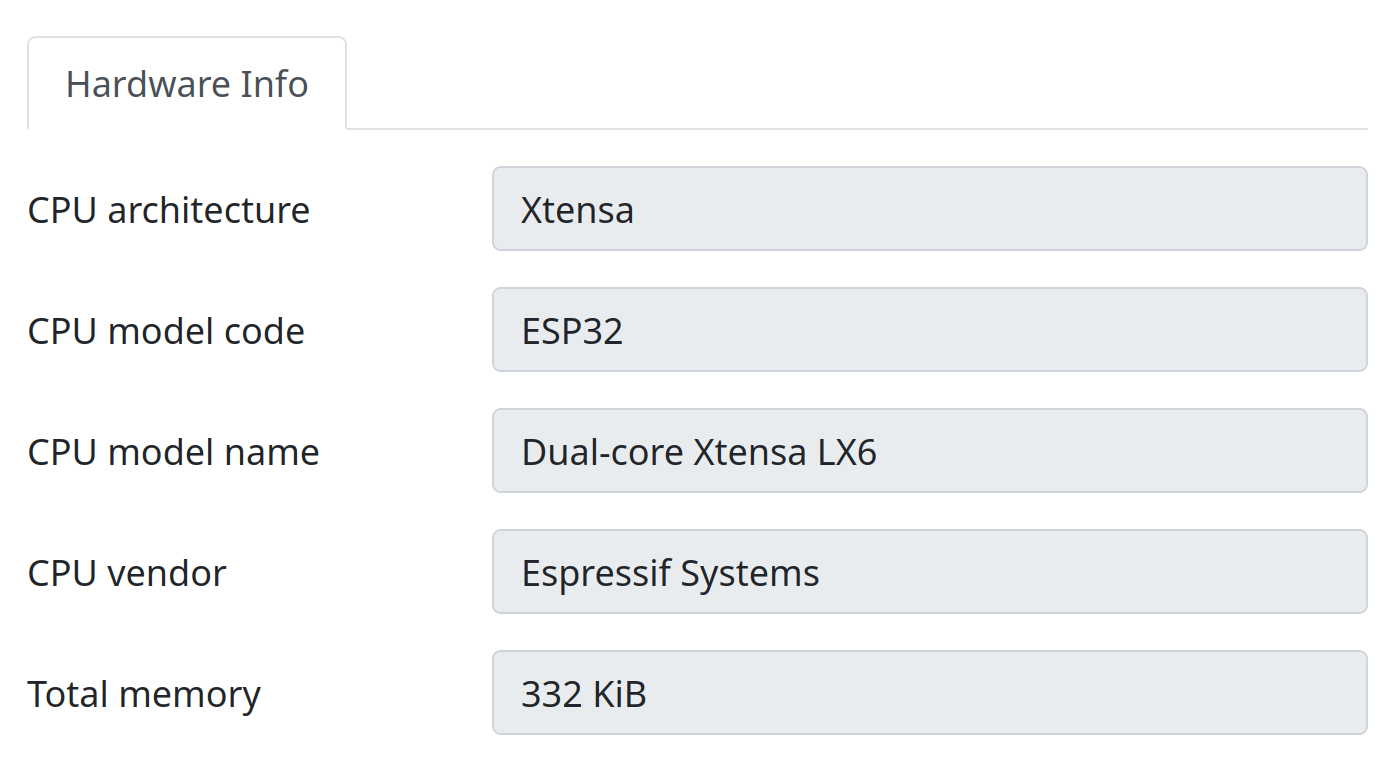 Device Hardware Info Screenshot