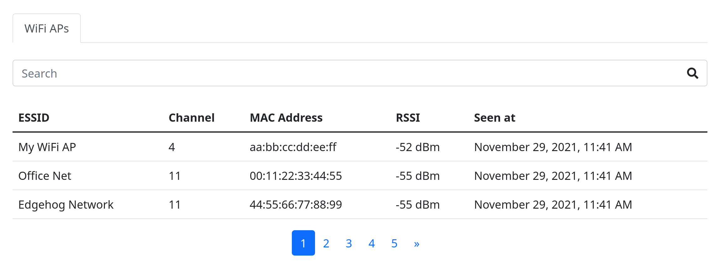 Device WiFi APs Screenshot