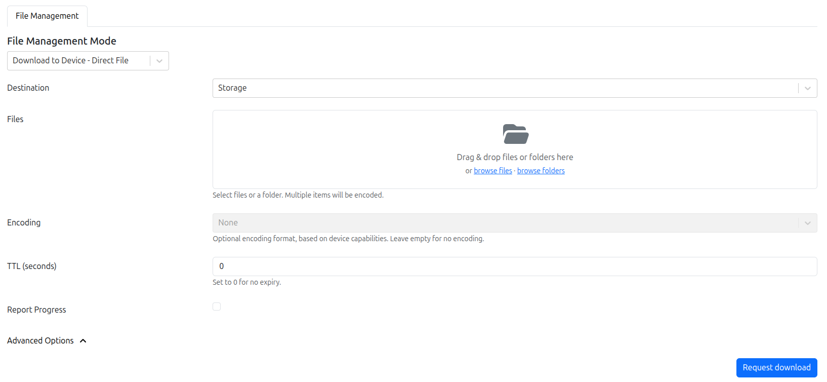 Device File Management Screenshot