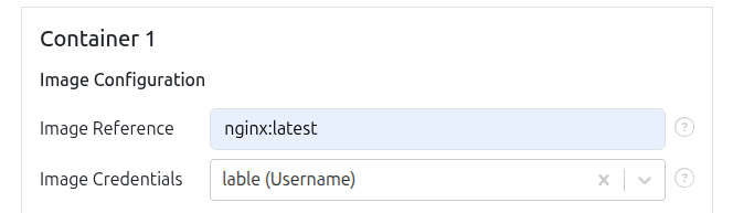 Selecting Credentials During Container Creation