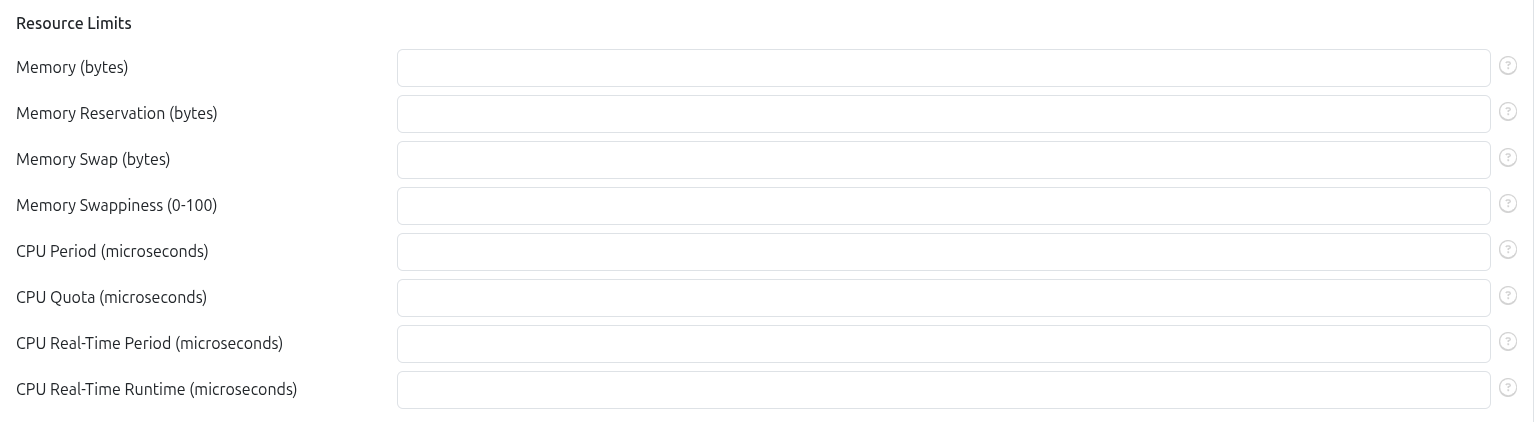 Resource Limits Section