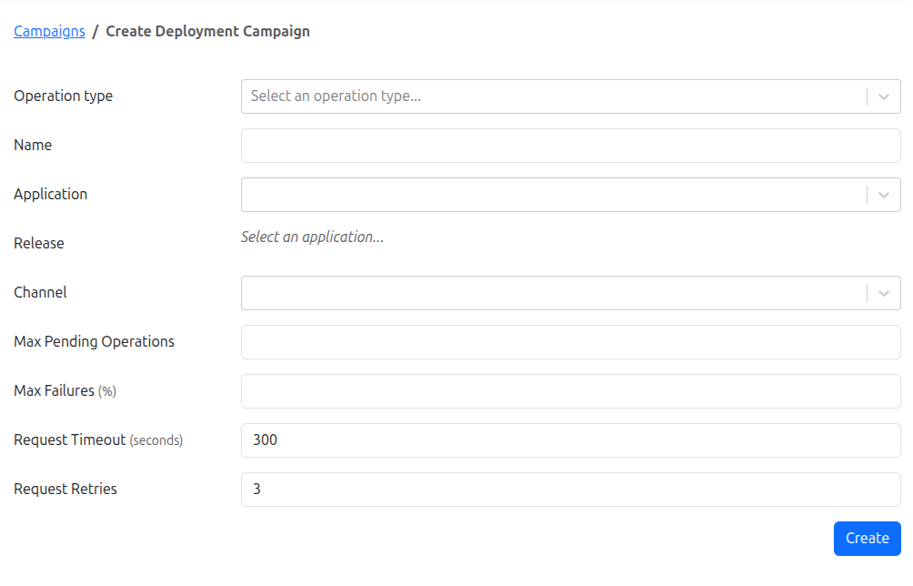 Create Deployment Campaign Screenshot