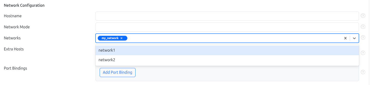 Selecting Networks During Container Creation