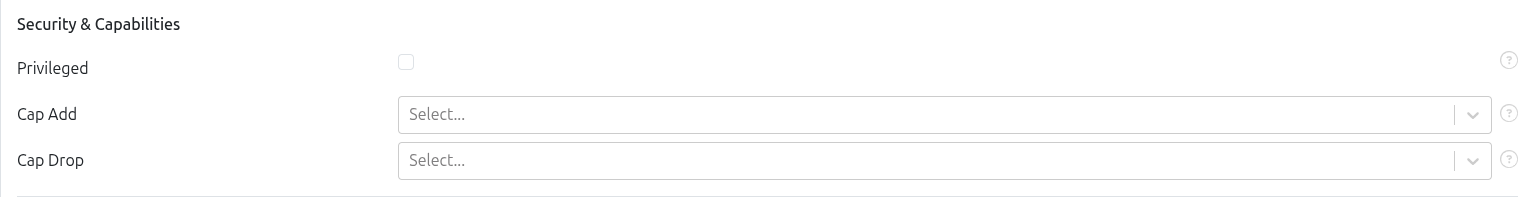 Security &amp; Capabilities Section