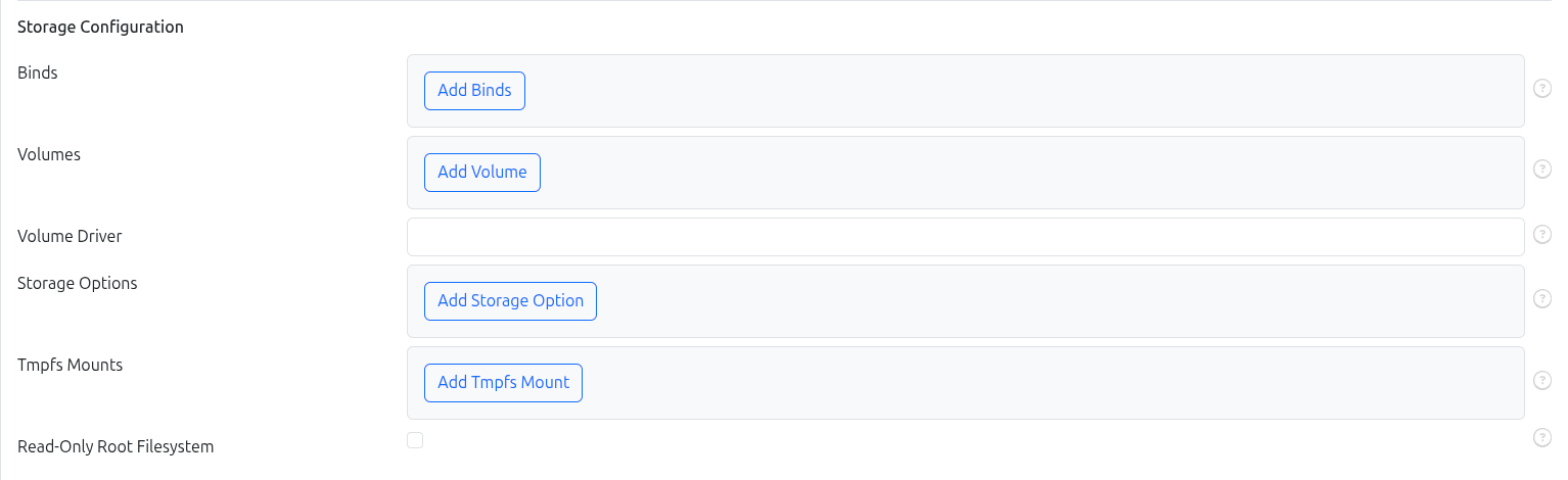 Storage Configuration Section