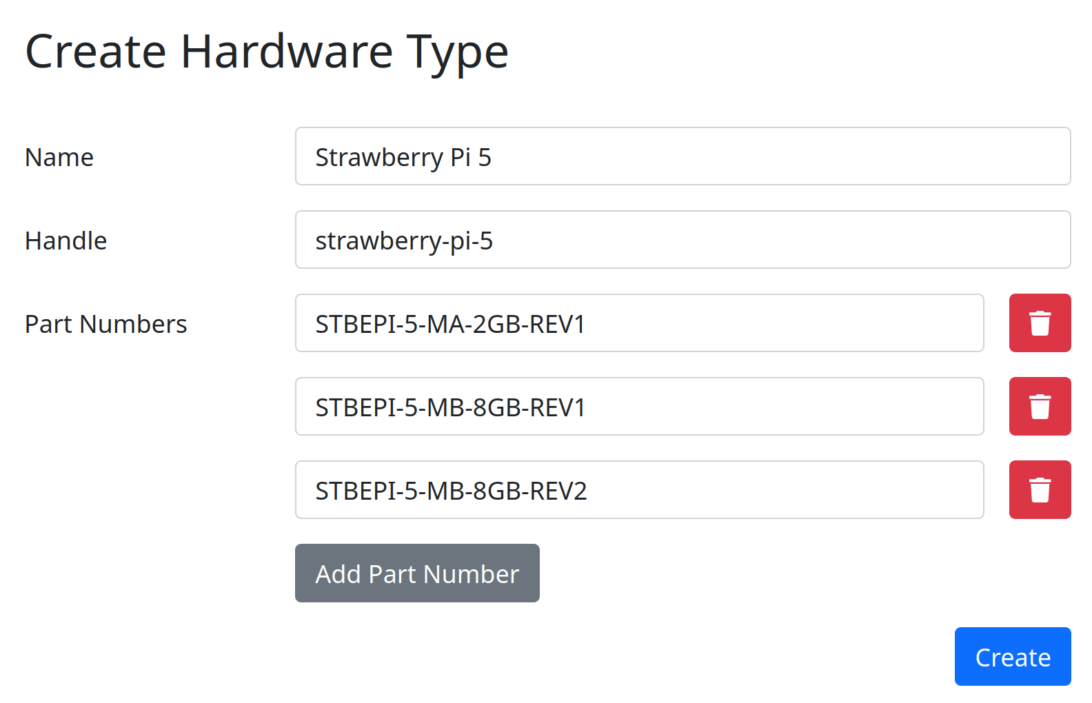 Create Hardware Type Screenshot