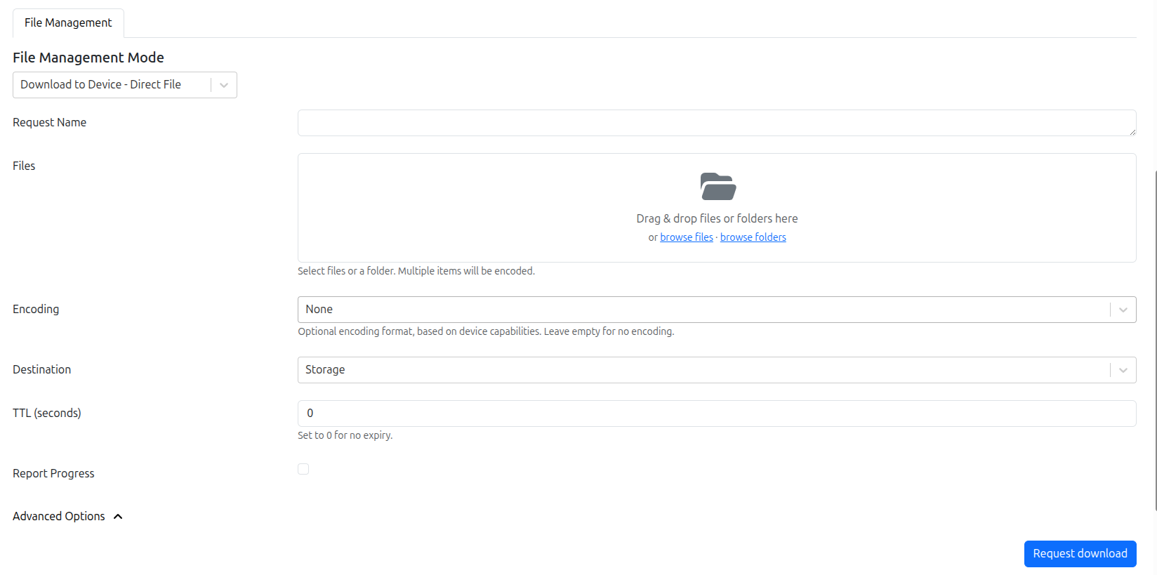 Device File Management Screenshot